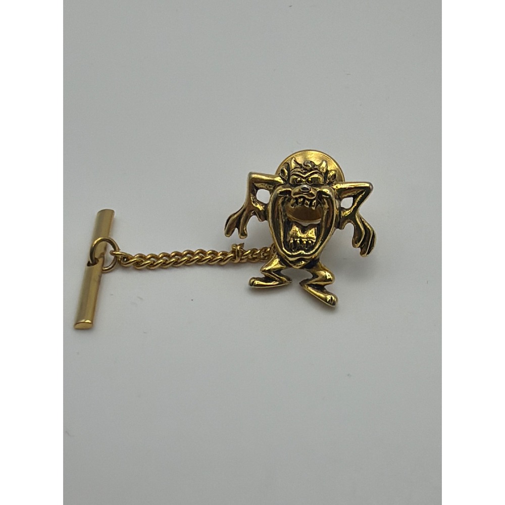 Vintage 1996 Warner Bros Looney Tunes Taz Tasmanian Devil Gold Tone Tie Tack
